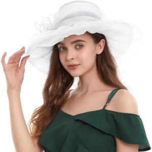 image2025 KentuckyDerby Fascinators Hats for Women Church Tea Party Hats AccessoriesWhite