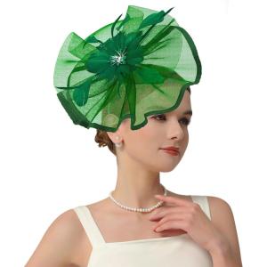 imageKentuckyDerby Fascinators Hat Tea Party Wedding Church Hat Headwear Hair Clip 2025Deepgreen