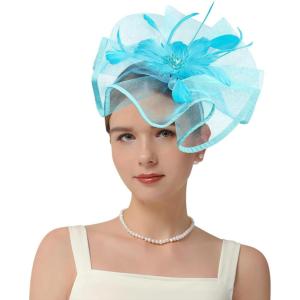 imageKentuckyDerby Fascinators Hat Tea Party Wedding Church Hat Headwear Hair Clip 2025Lackblue