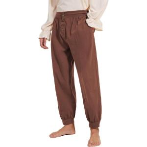 imagePirate Pants for Men Pirate Costume Pant Renaissance Medieval Pant Halloween Costume Viking Pants MenBrown