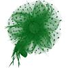 image2025 KentuckyDerby Fascinators Hats Tea Party Church Wedding Hats for Women Hair Clip HeadwearA5 Green