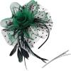image2025 KentuckyDerby Fascinators Hats Tea Party Church Wedding Hats for Women Hair Clip HeadwearGreenblack