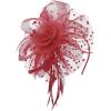 image2025 KentuckyDerby Fascinators Hats Tea Party Church Wedding Hats for Women Hair Clip HeadwearRed