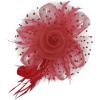 image2025 KentuckyDerby Fascinators Hats Tea Party Church Wedding Hats for Women Hair Clip HeadwearRed