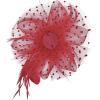 image2025 KentuckyDerby Fascinators Hats Tea Party Church Wedding Hats for Women Hair Clip HeadwearRed