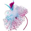 image2025 KentuckyDerby Fascinators Hats Tea Party Church Wedding Hats for Women Hair Clip HeadwearZ2 Bluerose Redwhite