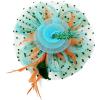 image2025 KentuckyDerby Fascinators Hats Tea Party Church Wedding Hats for Women Hair Clip HeadwearZ3 Orangebluegreen