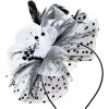 image2025 KentuckyDerby Fascinators Hats Tea Party Church Wedding Hats for Women Hair Clip HeadwearZ5 Blackwhite