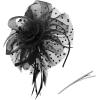 imageAmerican Trends Fascinators Hat for Women Tea Party Hats Headband Flower Mesh Feathers Hair ClipBlack