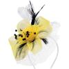 imageAmerican Trends Fascinators Hat for Women Tea Party Hats Headband Flower Mesh Feathers Hair ClipBlackyellowwhite