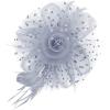 imageAmerican Trends Fascinators Hat for Women Tea Party Hats Headband Flower Mesh Feathers Hair ClipC Grey