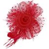 imageAmerican Trends Fascinators Hat for Women Tea Party Hats Headband Flower Mesh Feathers Hair ClipD Red