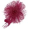 imageAmerican Trends Fascinators Hat for Women Tea Party Hats Headband Flower Mesh Feathers Hair ClipD Wine Red