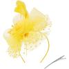 imageAmerican Trends Fascinators Hat for Women Tea Party Hats Headband Flower Mesh Feathers Hair ClipGooseyellow