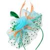 imageAmerican Trends Fascinators Hat for Women Tea Party Hats Headband Flower Mesh Feathers Hair ClipOrangebluegreen