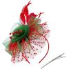 imageAmerican Trends Fascinators Hat for Women Tea Party Hats Headband Flower Mesh Feathers Hair ClipZ GreenRed Christmas