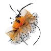 imageAmerican Trends Fascinators Hat for Women Tea Party Hats Headband Flower Mesh Feathers Hair ClipZ OrangeBlack Halloween