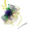 imageAmerican Trends Fascinators Hat for Women Tea Party Hats Headband Flower Mesh Feathers Hair ClipZ PurpleGreenGold Mardi Gras