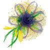 imageAmerican Trends Fascinators Hat for Women Tea Party Hats Headband Flower Mesh Feathers Hair ClipZ PurpleGreenGold Mardi Gras