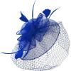 imageAmerican Trends Fascinators Hat for Women Tea Party Hats Headband Flower Mesh Feathers Hair ClipZ Styleblue