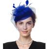 imageAmerican Trends Fascinators Hat for Women Tea Party Hats Headband Flower Mesh Feathers Hair ClipZ Styleblue