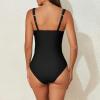 imageAmerican Trends Maternity Swimsuit Scoop Neck One Piece Maternity Bathing Suit Hollowing Petal Clipping High Waisted SwimwearBlack