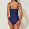 imageAmerican Trends Maternity Swimsuit Scoop Neck One Piece Maternity Bathing Suit Hollowing Petal Clipping High Waisted SwimwearBlue