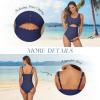 imageAmerican Trends Maternity Swimsuit Scoop Neck One Piece Maternity Bathing Suit Hollowing Petal Clipping High Waisted SwimwearGreen