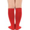 imageAmerican Trends Toddler Baseball Soccer Socks Kids Athletic Tube Girls Boys Softball Youth Knee High Socks1 Pack Pure Red