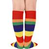 imageAmerican Trends Toddler Baseball Soccer Socks Kids Athletic Tube Girls Boys Softball Youth Knee High Socks1 Pack Rainbow Stripes