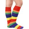 imageAmerican Trends Toddler Baseball Soccer Socks Kids Athletic Tube Girls Boys Softball Youth Knee High Socks1 Pack Rainbow Stripes