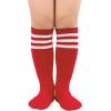 imageAmerican Trends Toddler Baseball Soccer Socks Kids Athletic Tube Girls Boys Softball Youth Knee High Socks1 Pack Red White