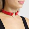 imageAmerican Trends Vintage PU Leather Choker Necklace Love Heart Adjustable Goth Choker Gothic Punk Choker PU Necklace Soft Collar Chain for Women GirlsRed Choker