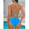 imageAmerican Trends Women String Triangle Bikini Set Swimsuit Two Piece Bathing Suit Cheeky Swim Suit SwimwearBlue Green