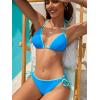 imageAmerican Trends Women String Triangle Bikini Set Swimsuit Two Piece Bathing Suit Cheeky Swim Suit SwimwearBlue Green