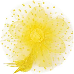 imageAmerican Trends Fascinators Hat for Women Tea Party Hats Headband Flower Mesh Feathers Hair ClipGooseyellow