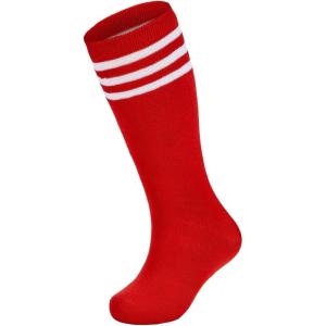 imageAmerican Trends Toddler Baseball Soccer Socks Kids Athletic Tube Girls Boys Softball Youth Knee High Socks1 Pack Red White