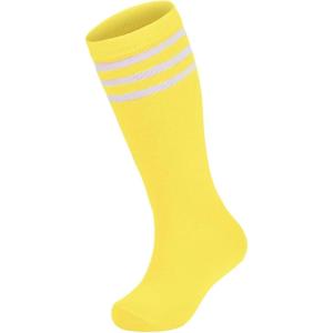 imageAmerican Trends Toddler Baseball Soccer Socks Kids Athletic Tube Girls Boys Softball Youth Knee High Socks1 Pack Yellow White