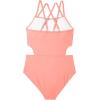 imageGirls One Piece Swimsuits Bathing Suit for Teens Cut Out Cute Girls OnePiece Swimwear Criss Cross for Kids Summer BeachCoral