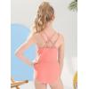 imageGirls One Piece Swimsuits Bathing Suit for Teens Cut Out Cute Girls OnePiece Swimwear Criss Cross for Kids Summer BeachCoral