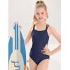 imageGirls One Piece Swimsuits Bathing Suit for Teens Cut Out Cute Girls OnePiece Swimwear Criss Cross for Kids Summer BeachNavy Blue