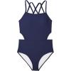 imageGirls One Piece Swimsuits Bathing Suit for Teens Cut Out Cute Girls OnePiece Swimwear Criss Cross for Kids Summer BeachNavy Blue
