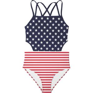 imageGirls One Piece Swimsuits Bathing Suit for Teens Cut Out Cute Girls OnePiece Swimwear Criss Cross for Kids Summer BeachAmerican Flag