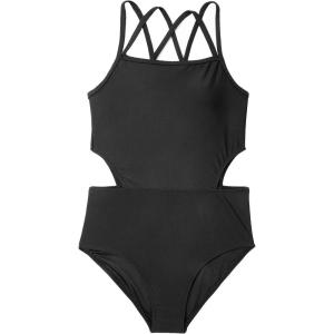 imageGirls One Piece Swimsuits Bathing Suit for Teens Cut Out Cute Girls OnePiece Swimwear Criss Cross for Kids Summer BeachBlack