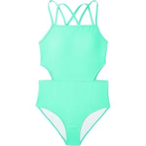 imageGirls One Piece Swimsuits Bathing Suit for Teens Cut Out Cute Girls OnePiece Swimwear Criss Cross for Kids Summer BeachBluegreen