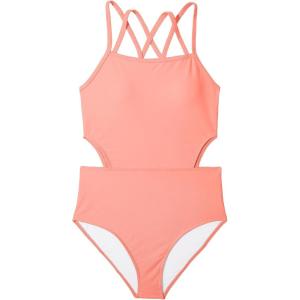 imageGirls One Piece Swimsuits Bathing Suit for Teens Cut Out Cute Girls OnePiece Swimwear Criss Cross for Kids Summer BeachCoral