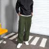imageMens Baggy Cargo Pants Vintage Casual Drawstring Parachute Pant Loose Fit Jogger Streetwear Pants with PocketsArmy Green