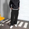 imageMens Baggy Cargo Pants Vintage Casual Drawstring Parachute Pant Loose Fit Jogger Streetwear Pants with PocketsBlack