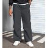 imageMens Baggy Cargo Pants Vintage Casual Drawstring Parachute Pant Loose Fit Jogger Streetwear Pants with PocketsDarkgrey