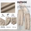 imageMens Baggy Cargo Pants Vintage Casual Drawstring Parachute Pant Loose Fit Jogger Streetwear Pants with PocketsKhaki